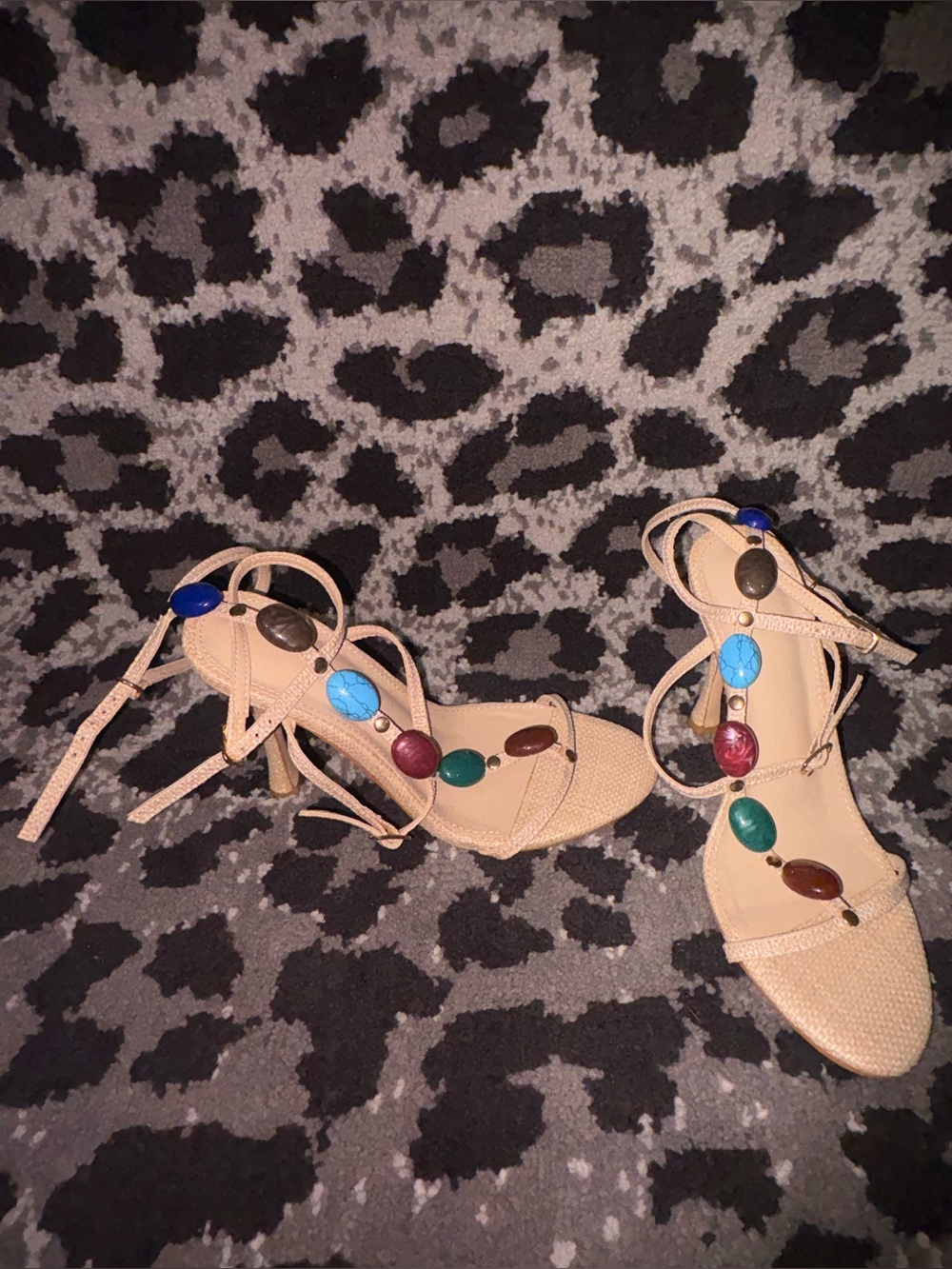 Stone gladiator style heels.